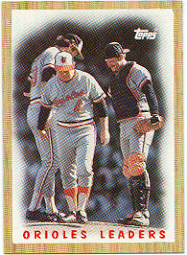 1987 Topps Baseball Cards      506     Orioles Team#{(Mound conference)